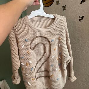 Oversized custom 2 birthday sweater